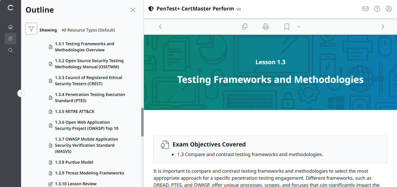 CompTIA PenTest+ PT0-003 (V3) CertMaster Perform – Pre-Configured Account | 3-Month Access | No Access Code